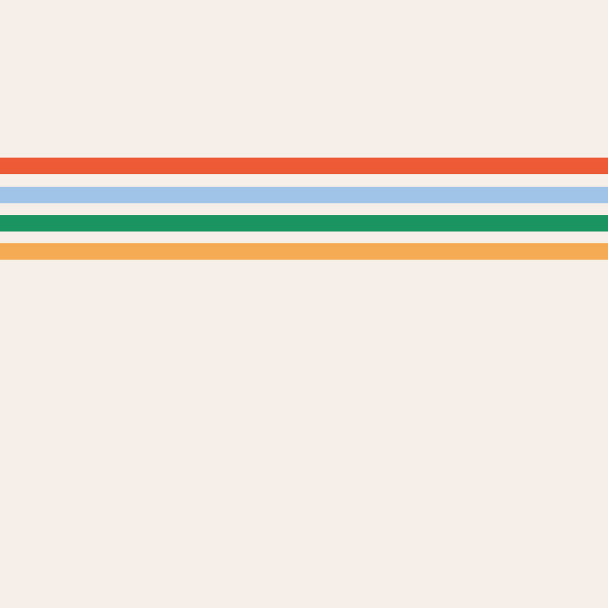 Retro Vibe Horizontal Stripes Wall Mural in your room — zoomed