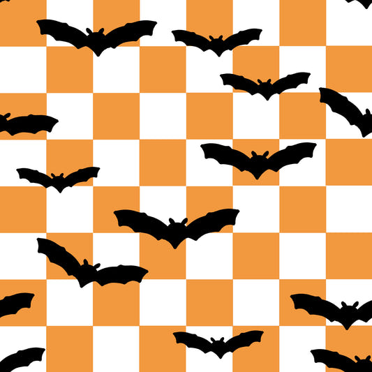 Spooky Checkerboard Bats  Wallpaper⁠