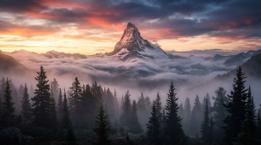 Mountain Majesty at Sunset Wall Mural