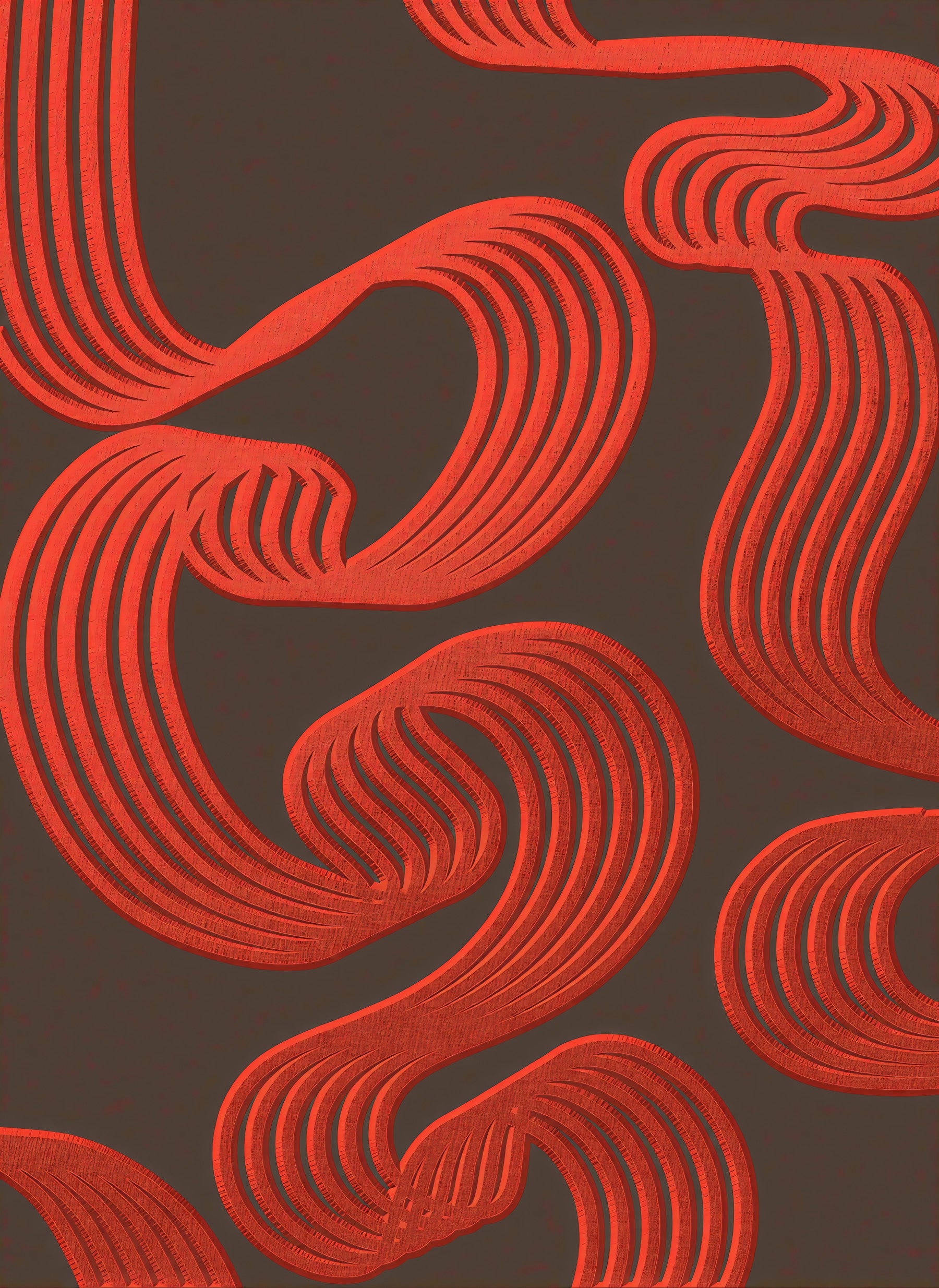 Flowing Ember Lines Wall Mural