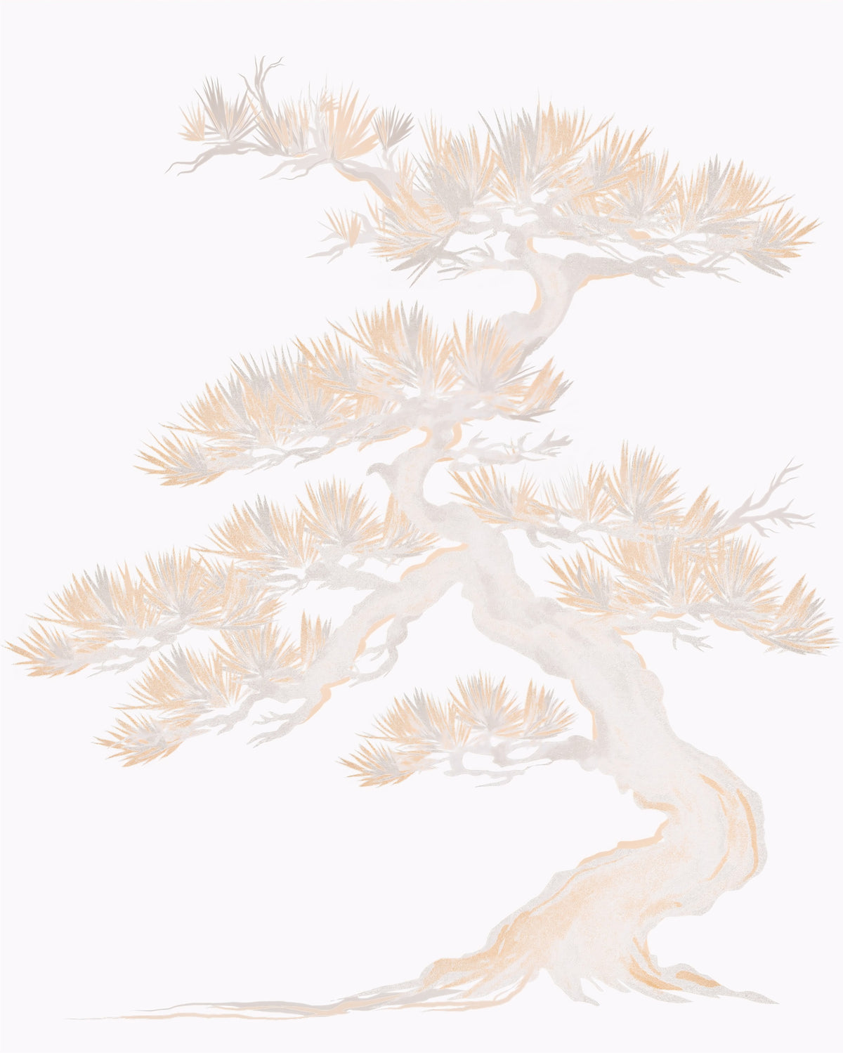 Matsu pine Pastel Japanese style  Wall Mural in your room — zoomed