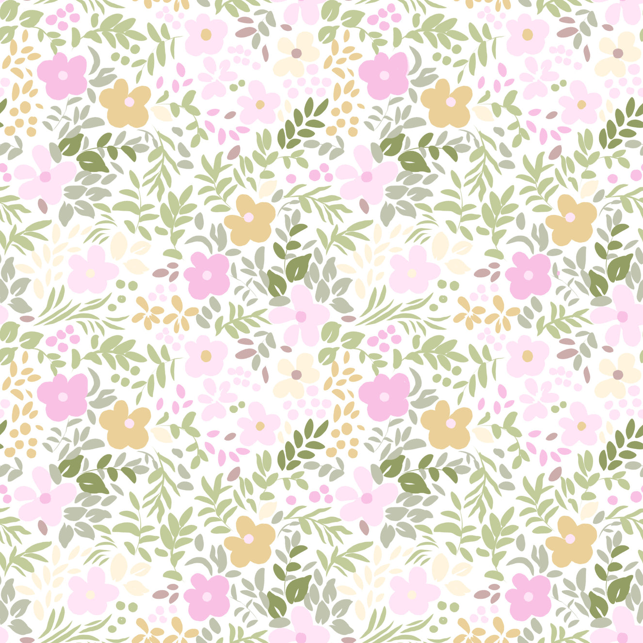 Spring Blossom flowers summertime seamless pattern  Wallpaper⁠