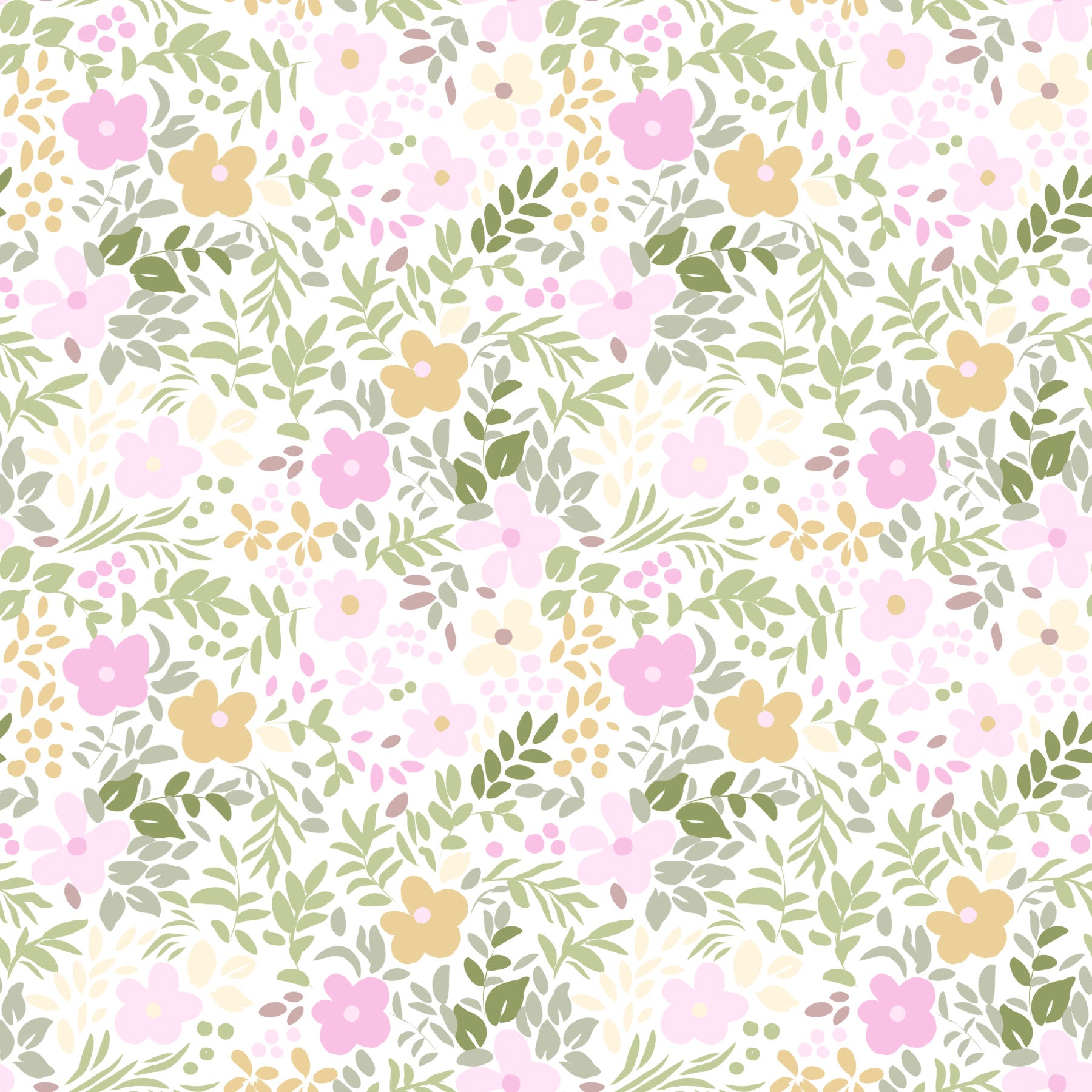 Spring Blossom flowers summertime seamless pattern  Wallpaper⁠
