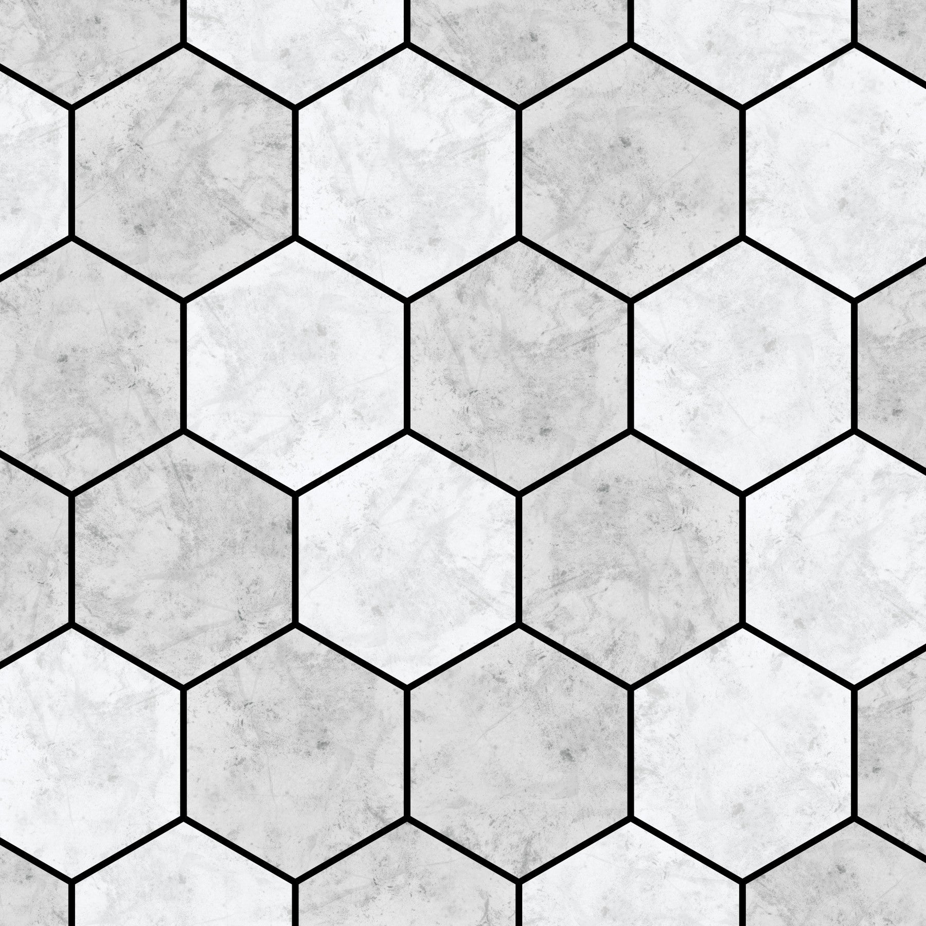White Marble Hexagon Geometric Stone Pattern Wall Mural