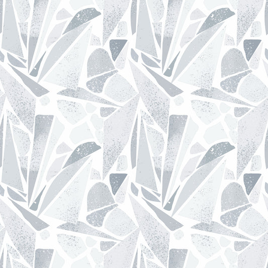 Fragmented Greyscale Mosaic Wallpaper⁠