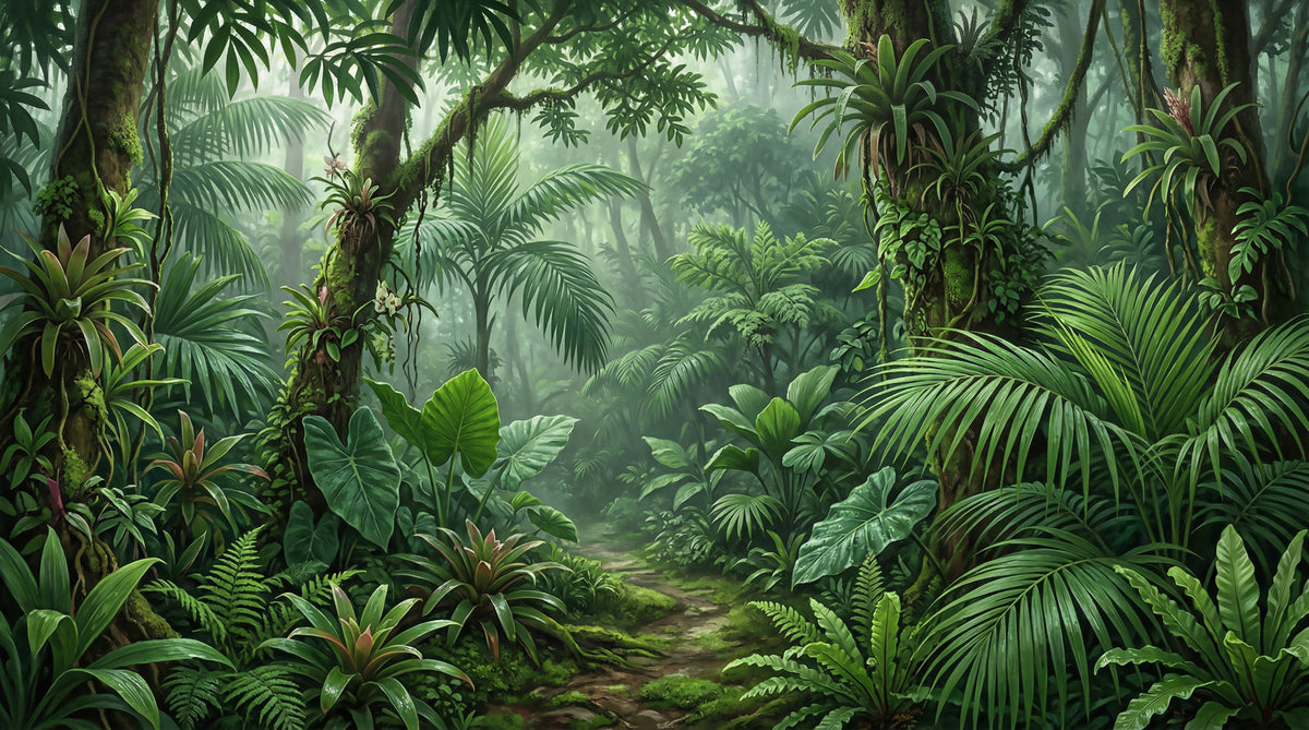 Emerald Forest Trail Wall Mural in your room — zoomed