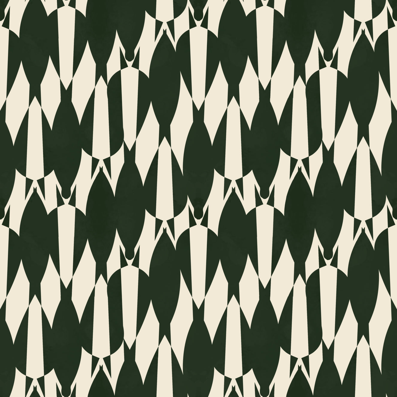 Modern Crest Pattern Green Cream  Wallpaper⁠