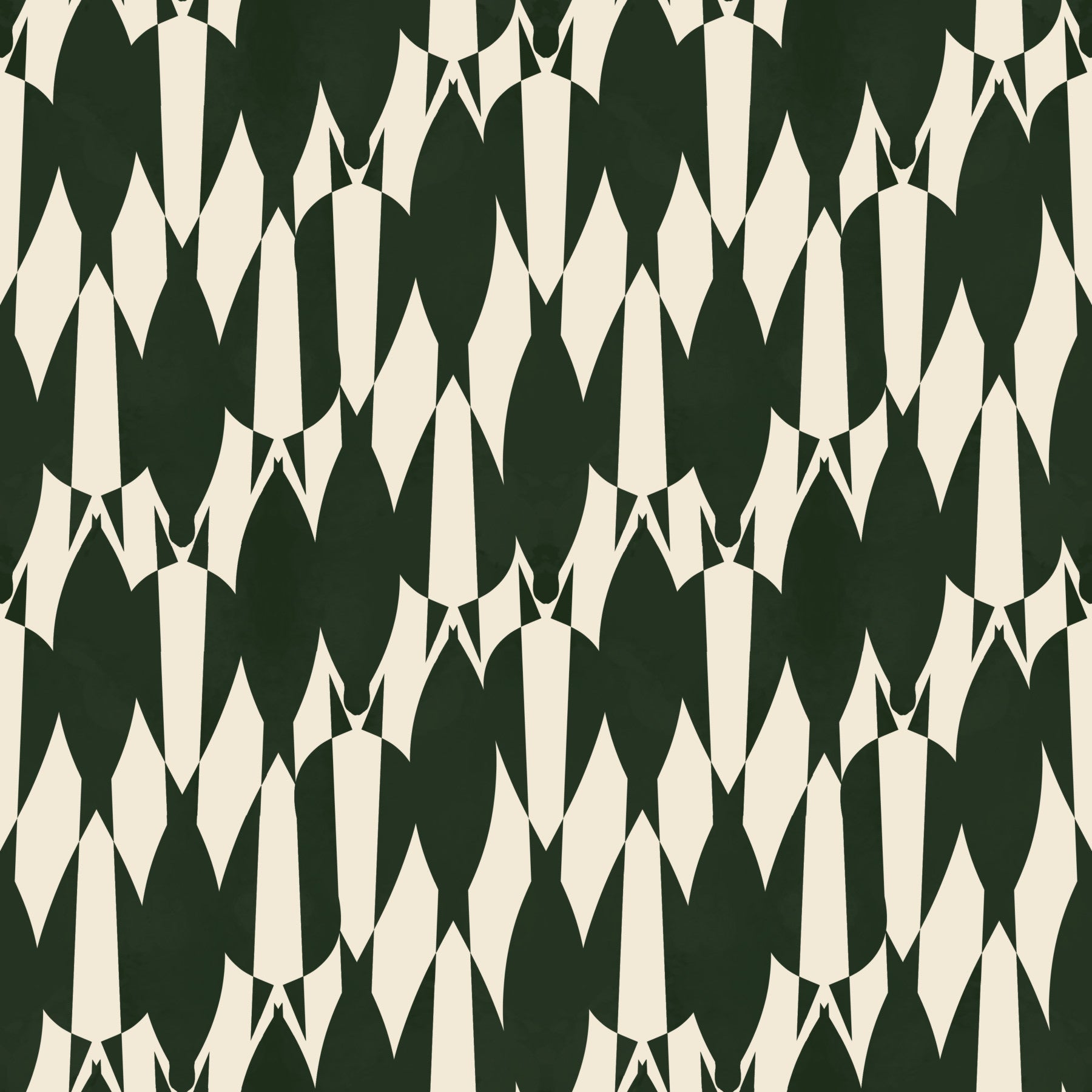 Modern Crest Pattern Green Cream  Wallpaper⁠