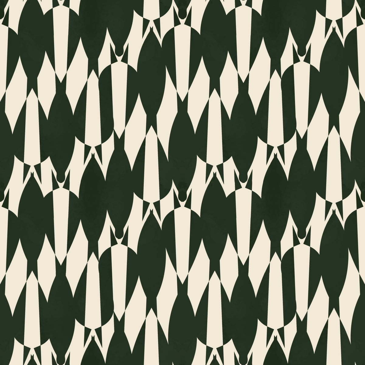 Modern Crest Pattern Green Cream  Wallpaper⁠ in your room — zoomed