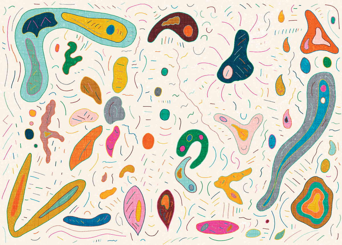 Playful abstract shapes Wall Mural in your room — zoomed