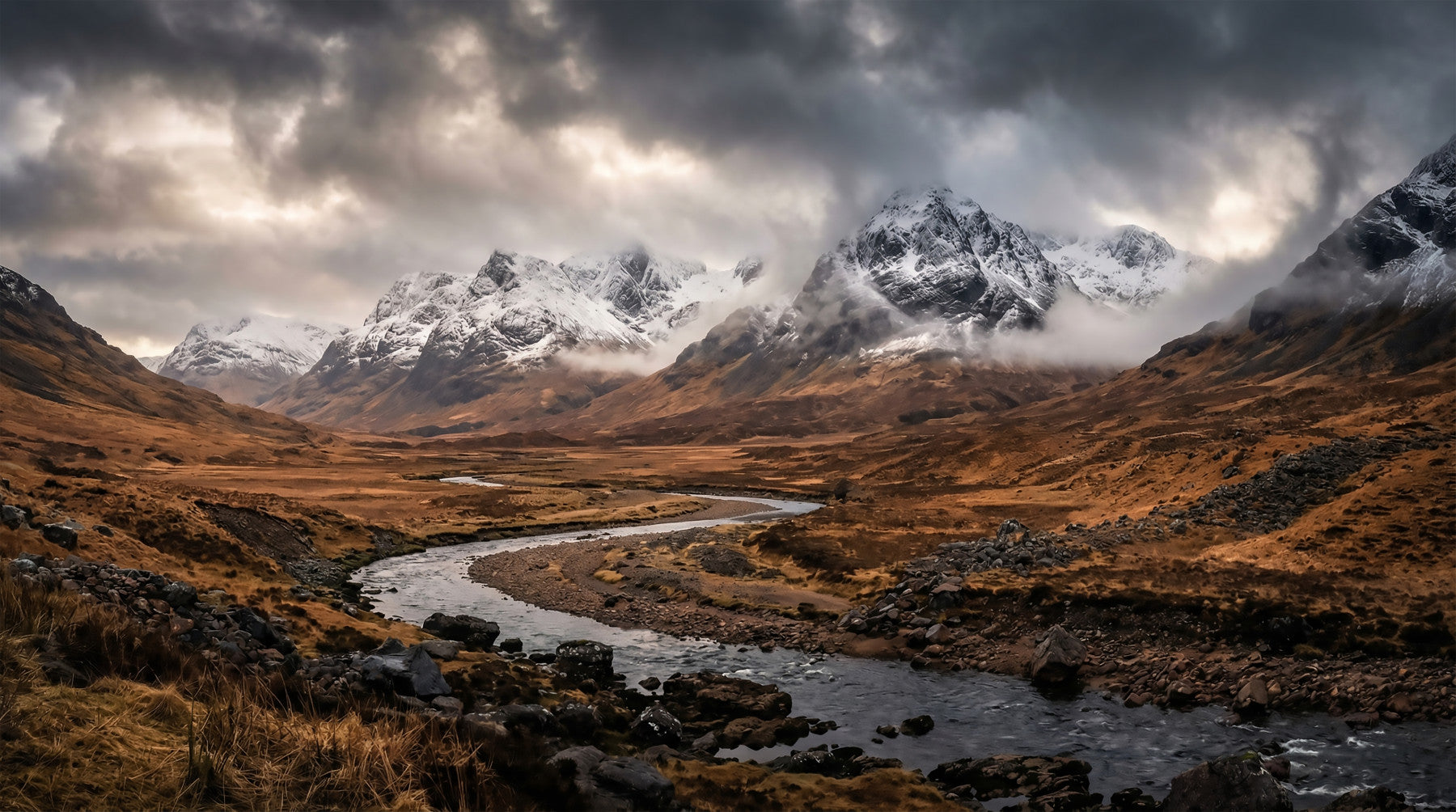 Rugged Mountain Flow Wall Mural