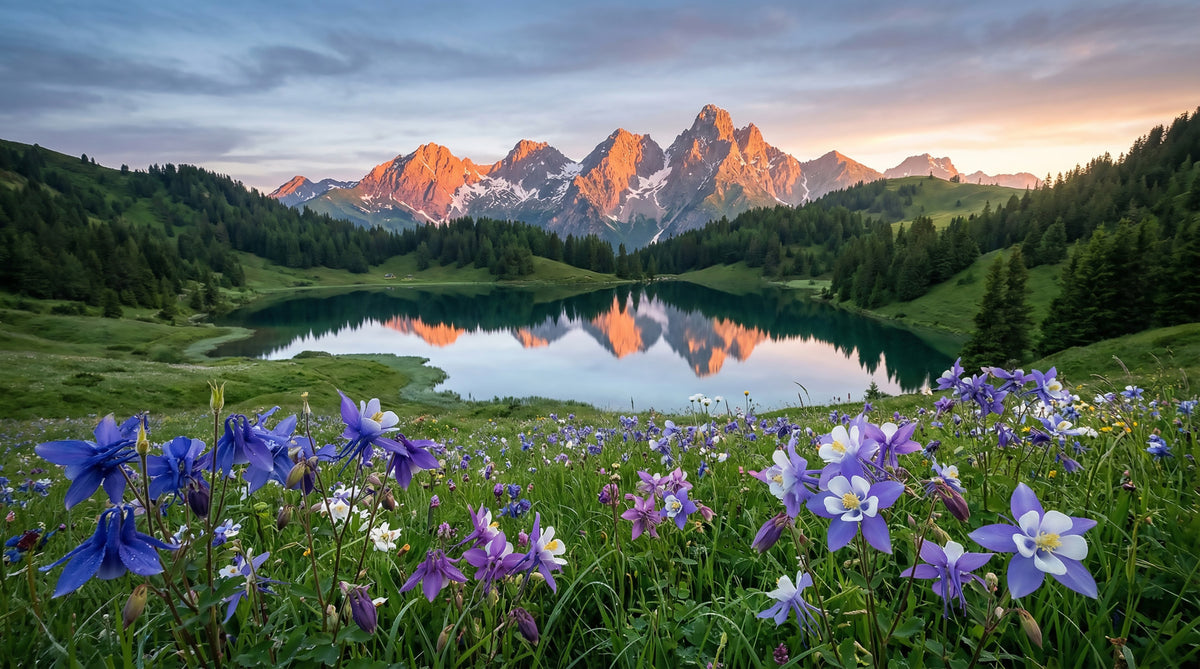 Alpine Glow Reflection Wall Mural