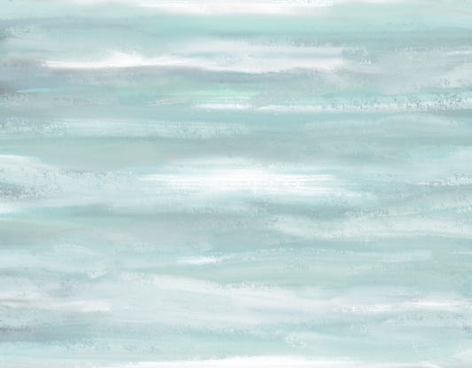Aqua Horizon Strokes Wall Mural