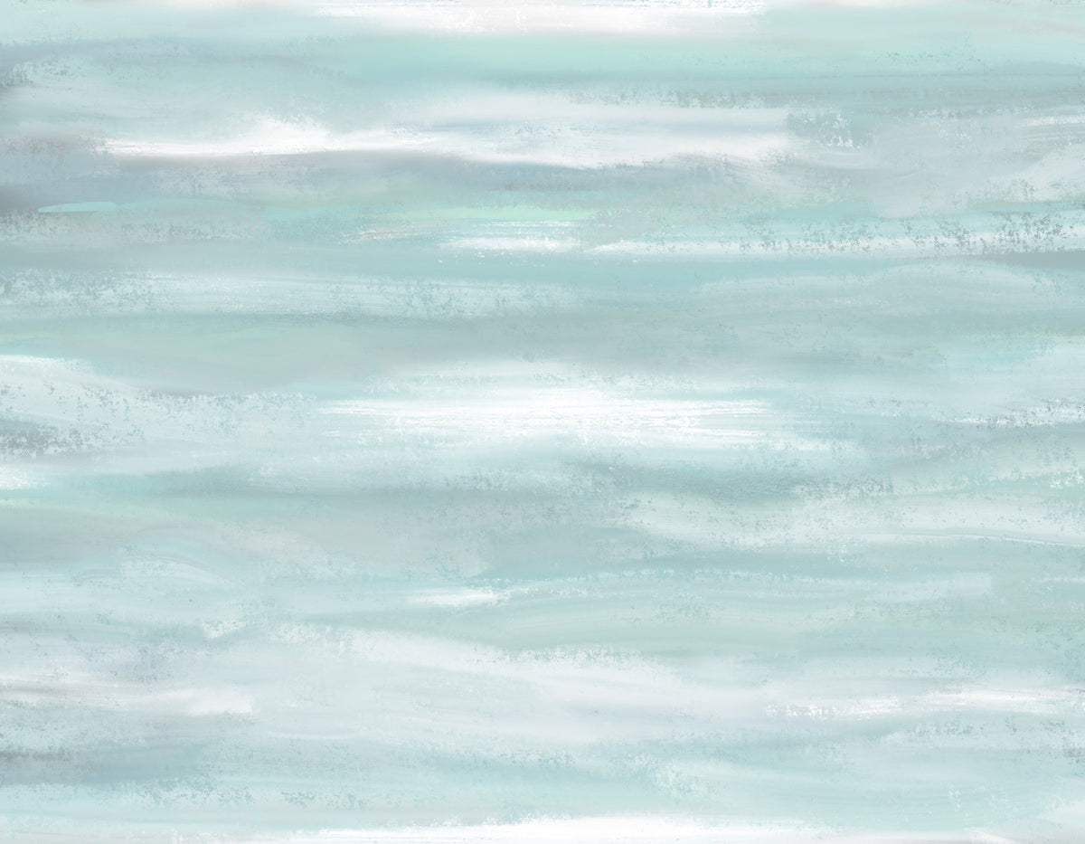 Aqua Horizon Strokes Wall Mural