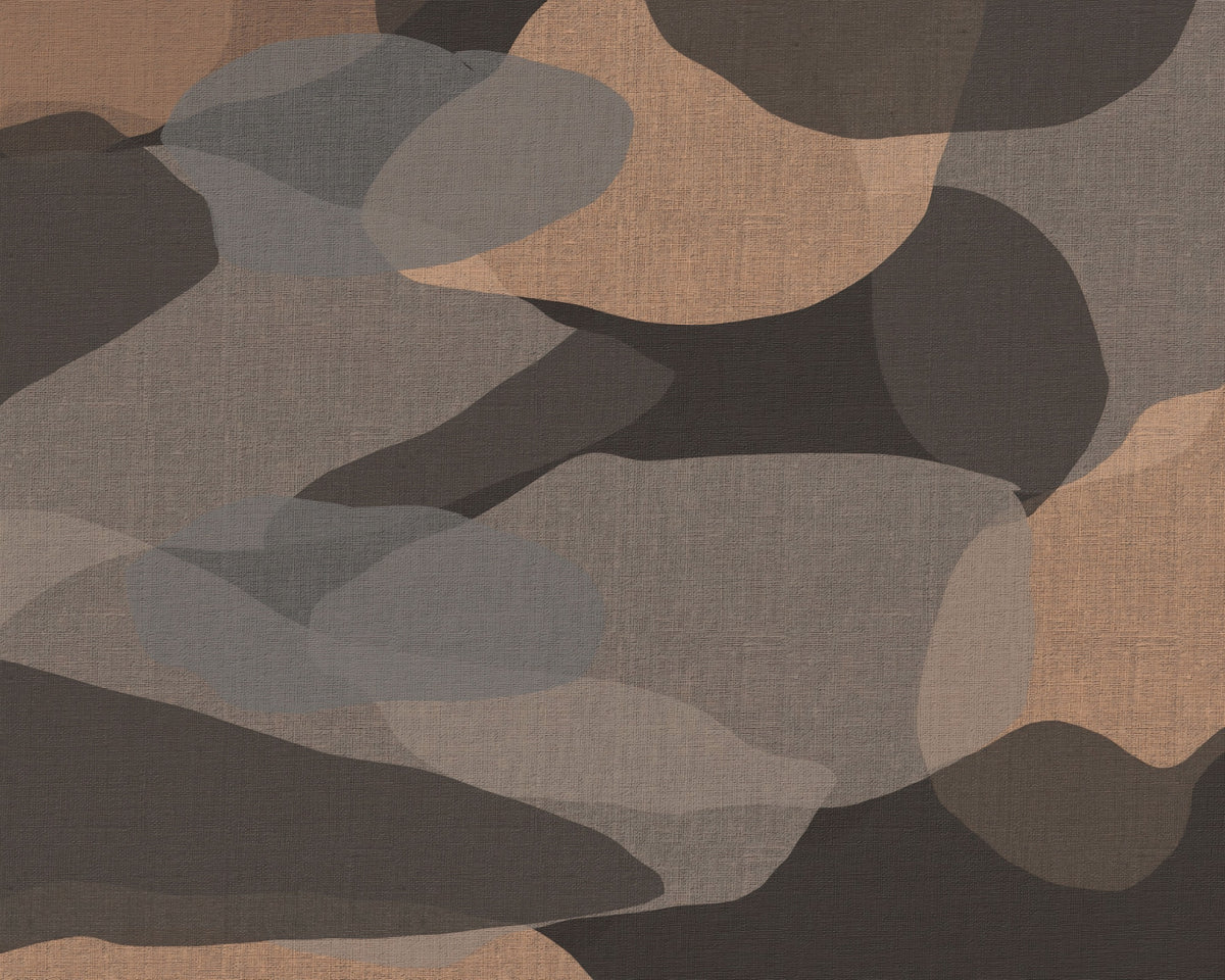 Earthy Organic Layers Abstract Geometry Wall Mural in your room — zoomed