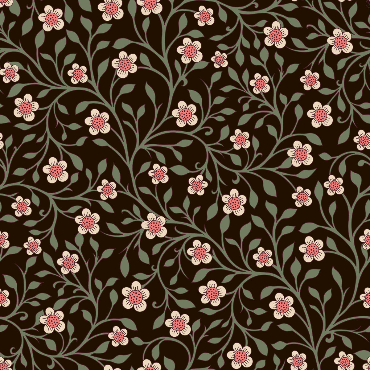 Dark Botanical Charm Wallpaper⁠