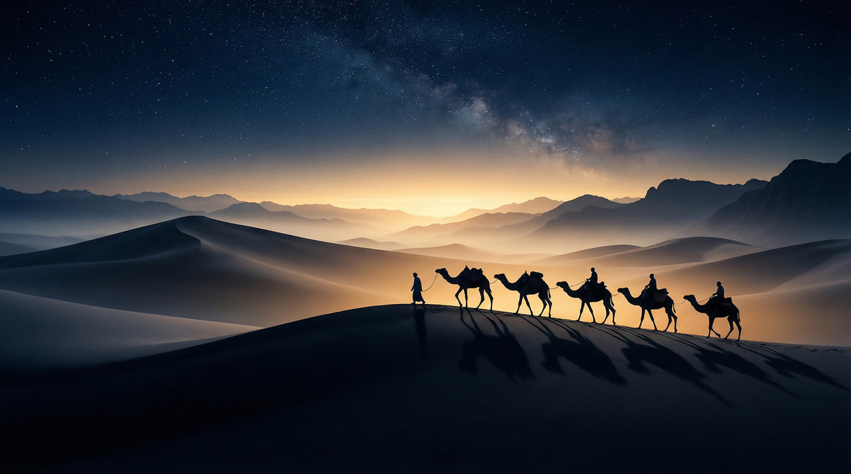 Desert Trek Beneath the Milky Way Wall Mural