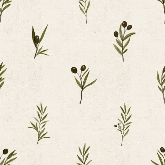 Tuscany Olive Branches On Canvas Wallpaper⁠