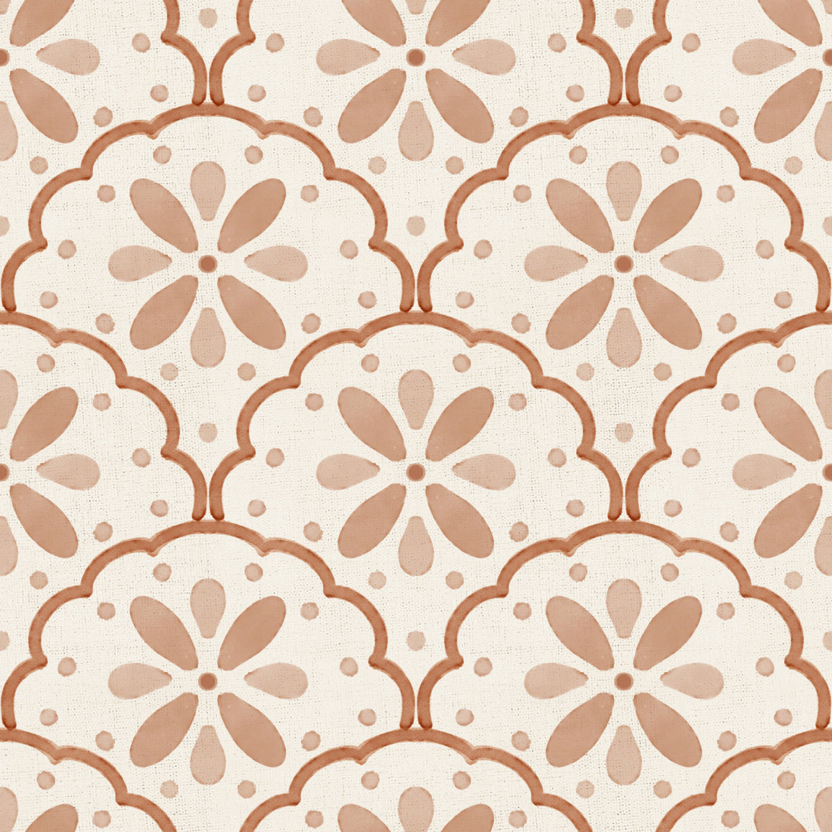 Tuscany Scallop Terracotta Wallpaper⁠