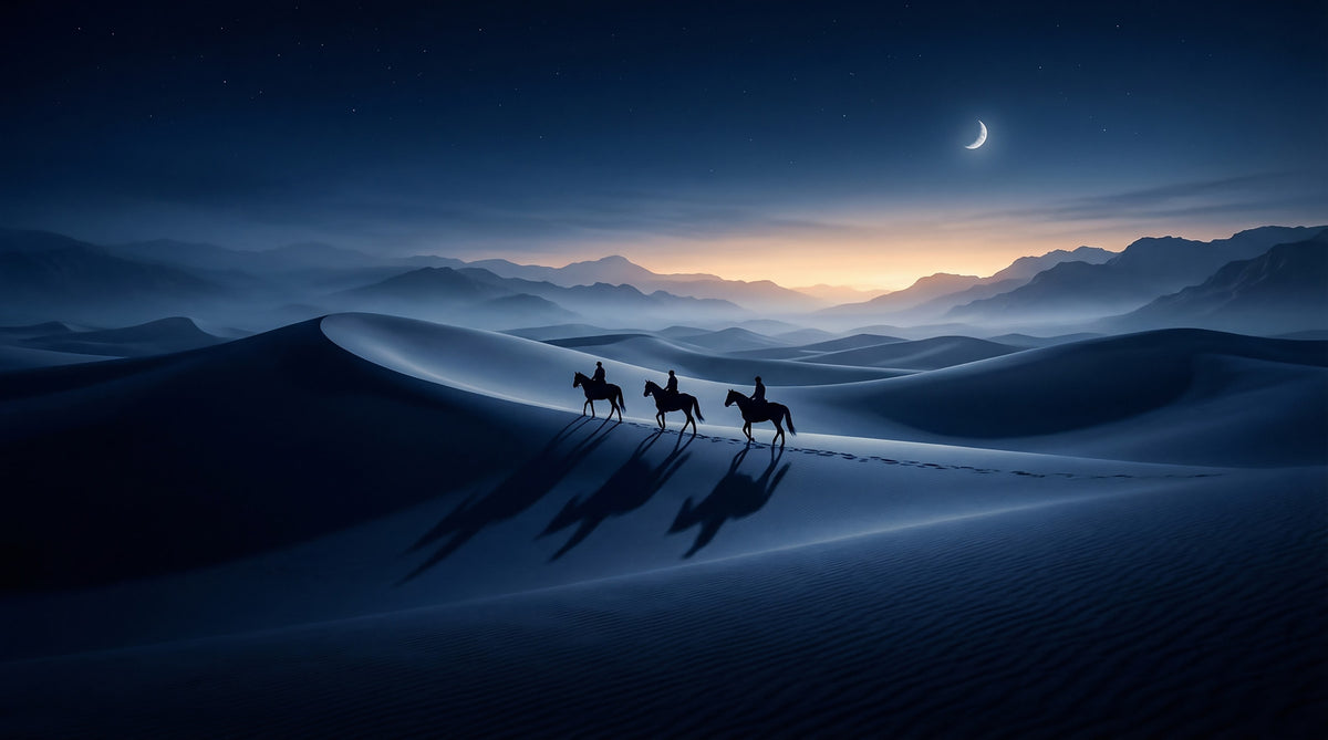 Desert Riders: Twilight's Horizon Wall Mural in your room — zoomed