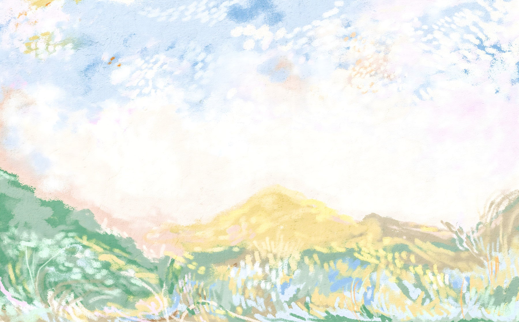 Dreamy Horizon Hues Meadow impressionism oils Wall Mural