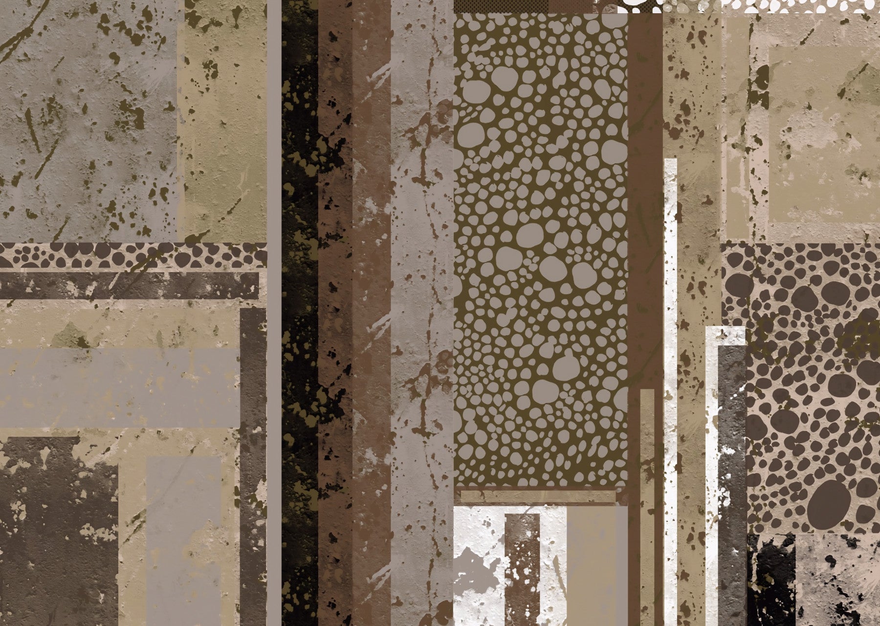 Urban Patina Collage Abstract geometric  Wall Mural