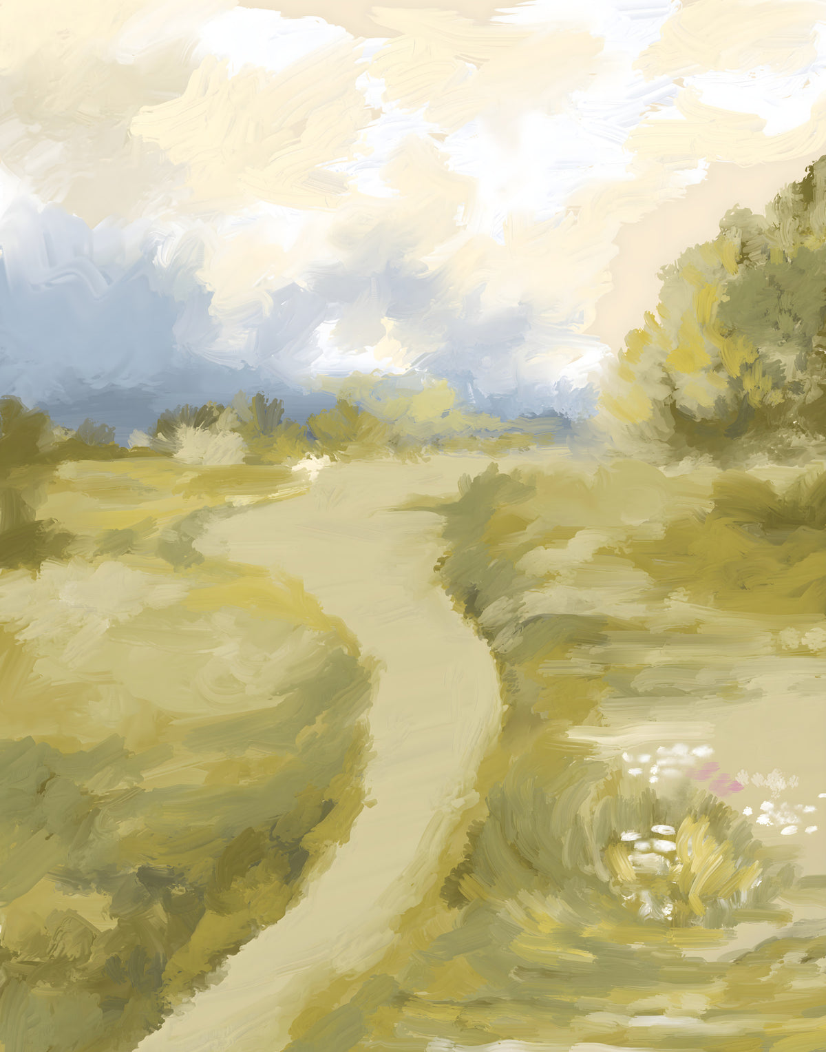 Soft Countryside painting oil impressionism  Wall Mural in your room — zoomed