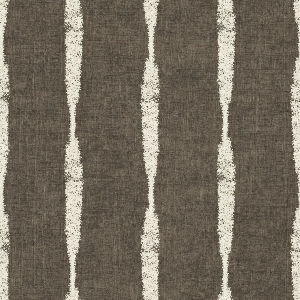 Cream Textured Distressed Stripes on Muted Brown Wallpaper⁠
