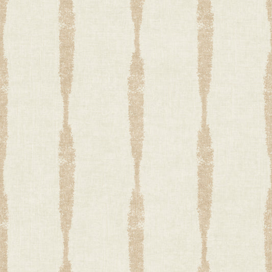 Warm Beige Textured Distressed Stripes on Creamy White Wallpaper⁠