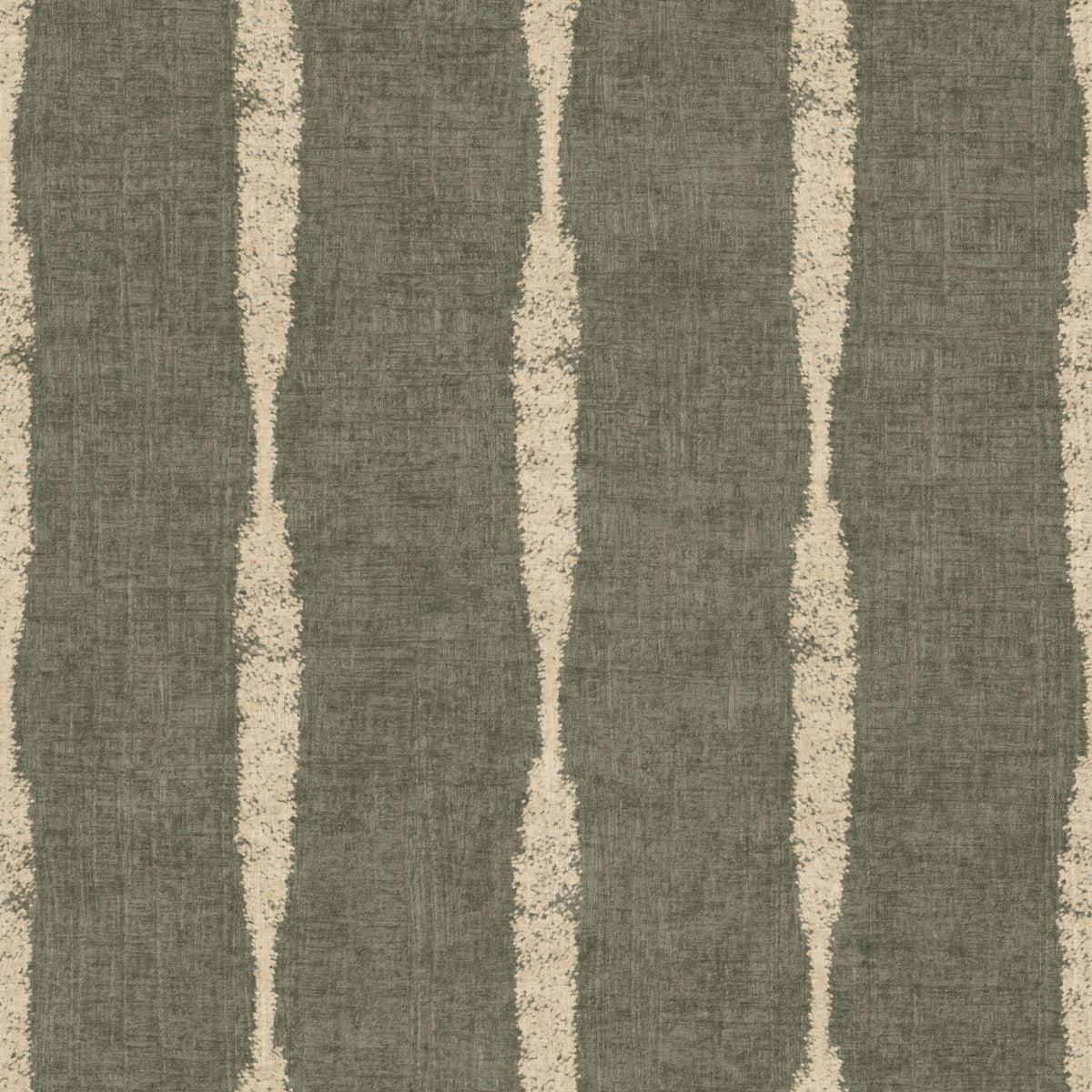 Warm Beige Textured Distressed Stripes on Muted Green Wallpaper⁠