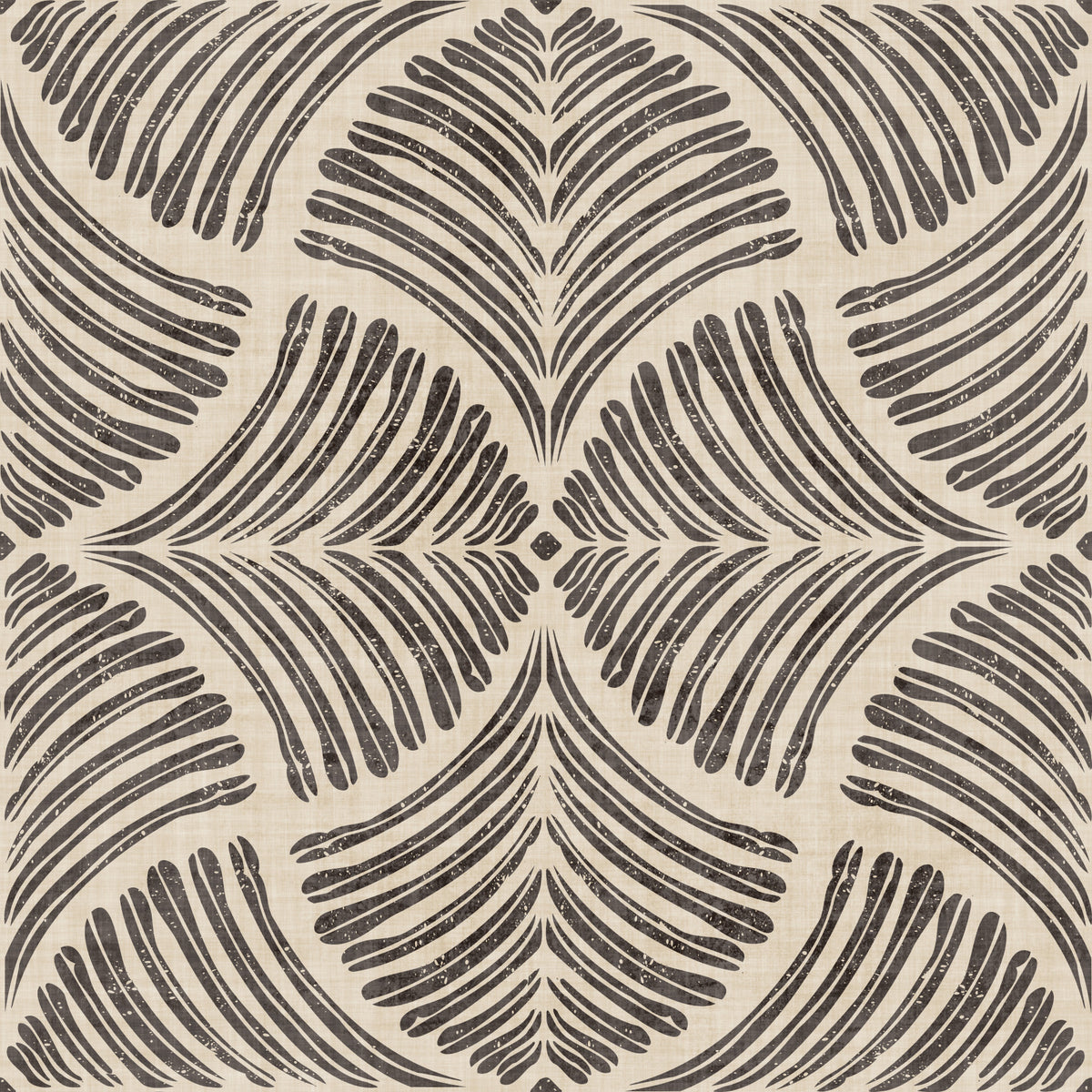 Dark Brown Textured Scallops Fan Japandi Minimalist Wallpaper⁠