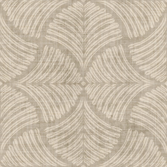 Sand Beige Textured Scallops Fan Japandi Minimalist Wallpaper⁠