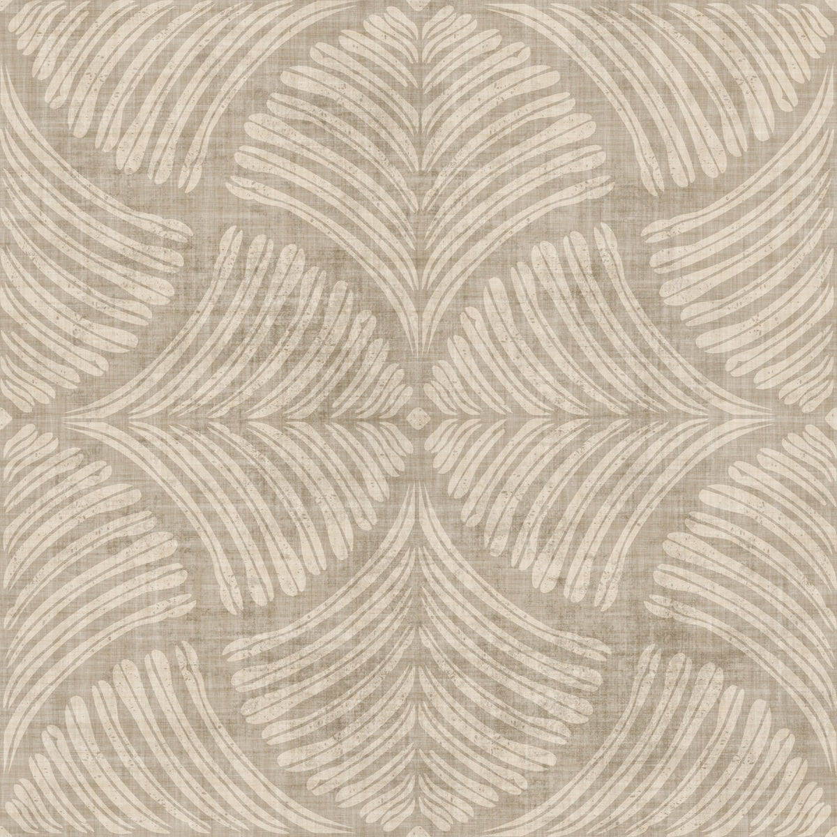 Sand Beige Textured Scallops Fan Japandi Minimalist Wallpaper⁠