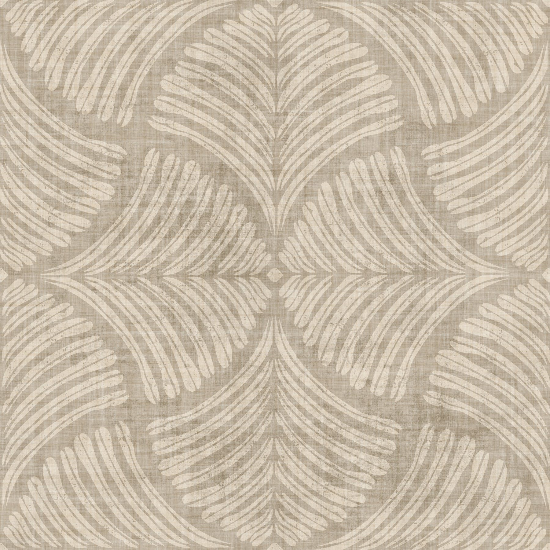 Sand Beige Textured Scallops Fan Japandi Minimalist Wallpaper⁠