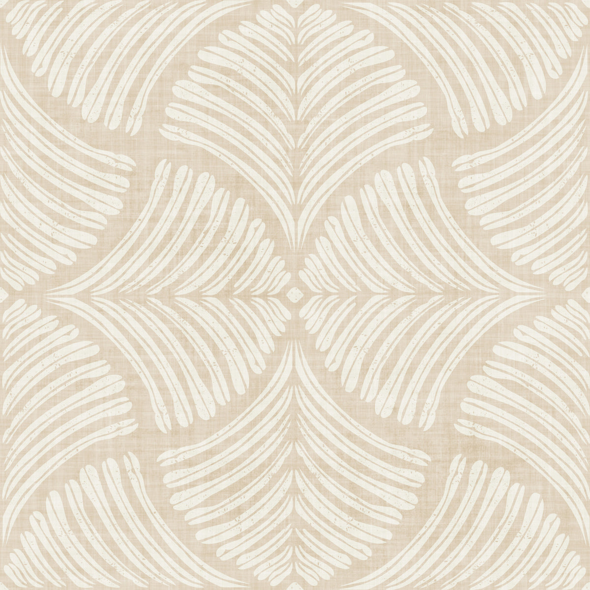 Warm Cream Textured Scallops Fan Japandi Minimalist Wallpaper⁠