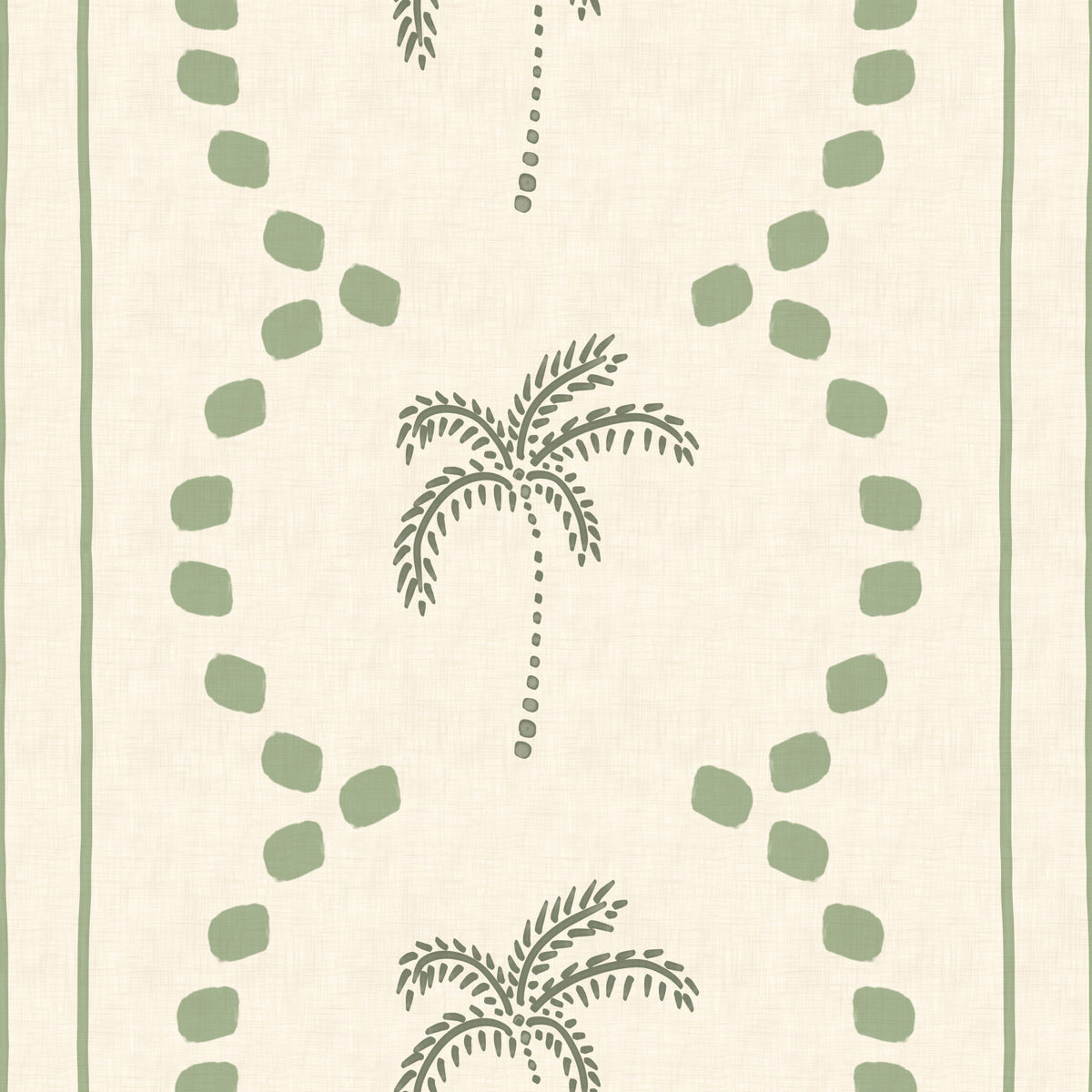 Tropical Palm Deco Stripes Costal Green Wallpaper⁠ in your room — zoomed
