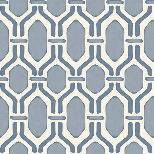 Art Deco Trellis Slate Blue Wallpaper⁠