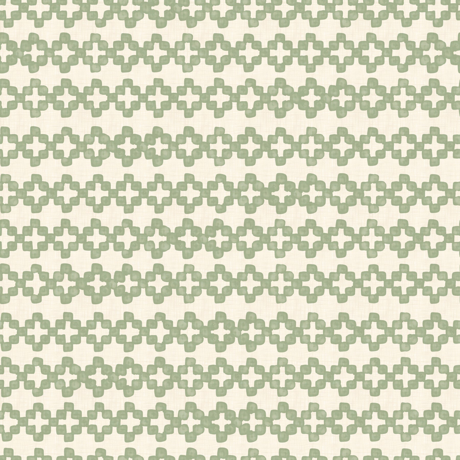 Zellige Cross Ornament Coastal Green Wallpaper⁠