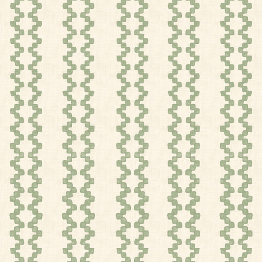 Zellige Striped Ornament Coastal Green Wallpaper⁠