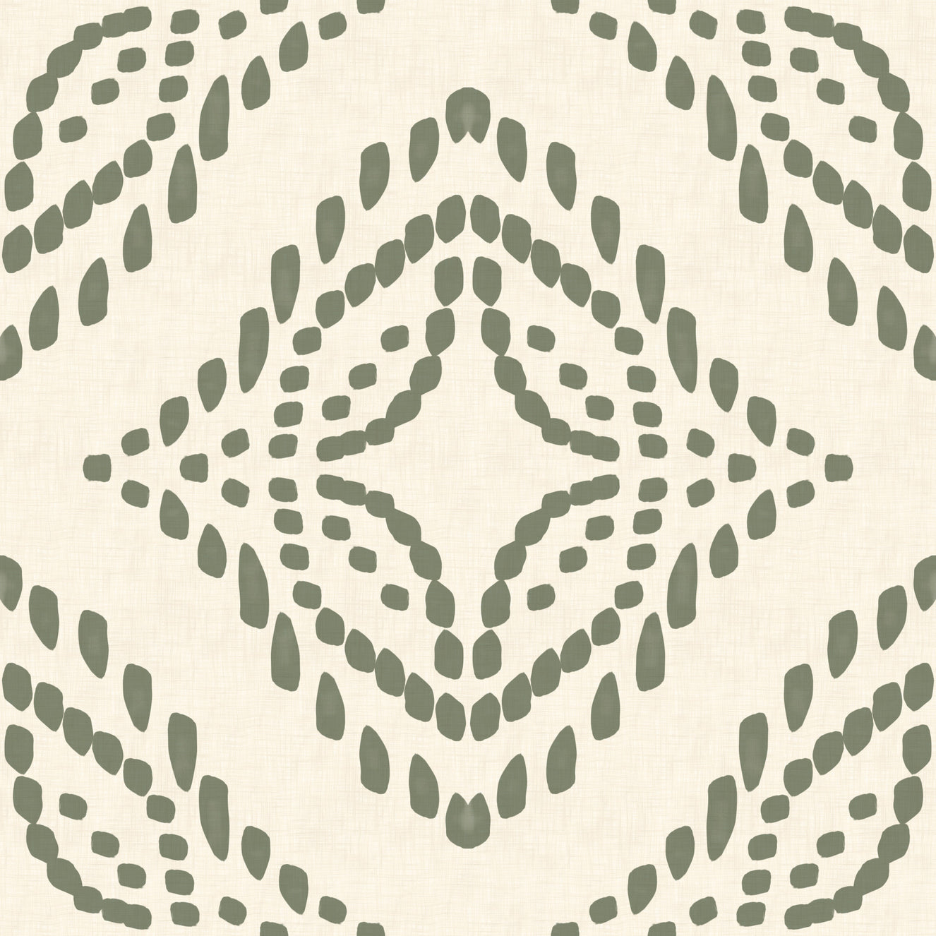 Block Print Ornament Palm Green Wallpaper⁠
