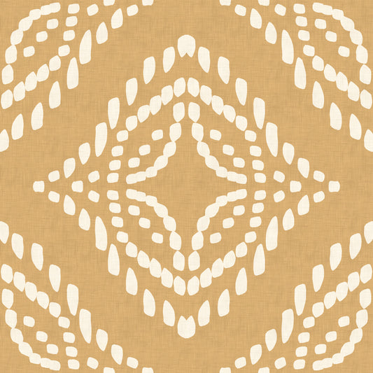 Block Print Ornament Sand Canvas Wallpaper⁠