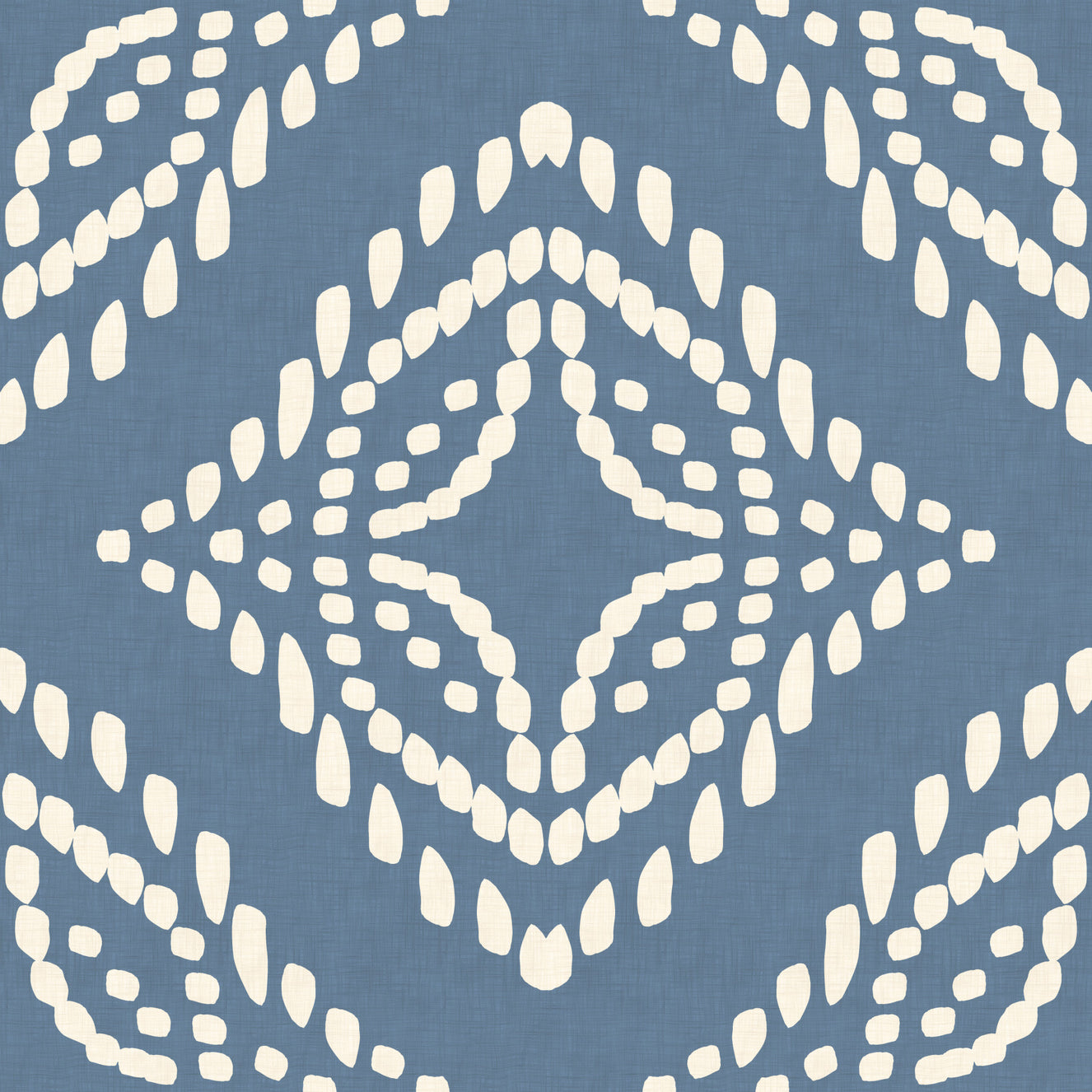 Block Print Ornament Slate Blue Canvas Wallpaper⁠