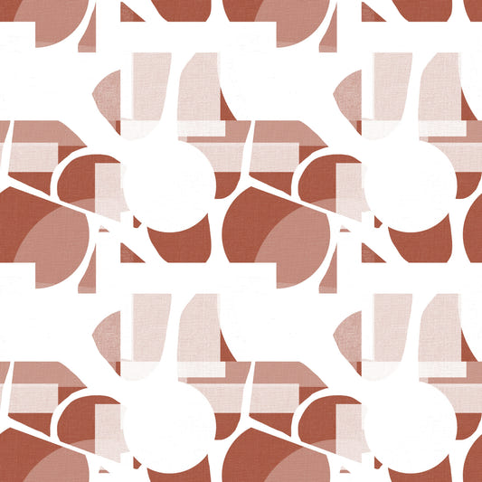 Terracotta Geometric Flow Clay Shapes Wallpaper⁠