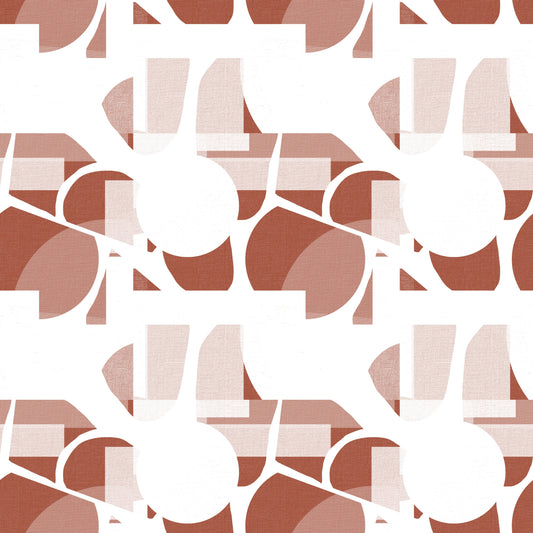 Terracotta Geometric Flow Clay Shapes Wallpaper⁠