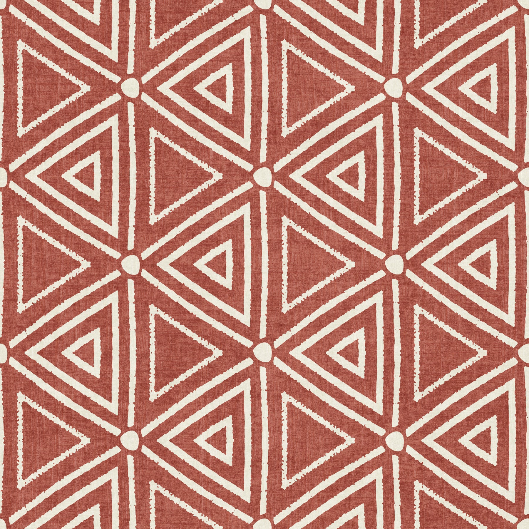 Textured Mudcloth Geometric Triangles Boho Rust Terracotta Wallpaper⁠