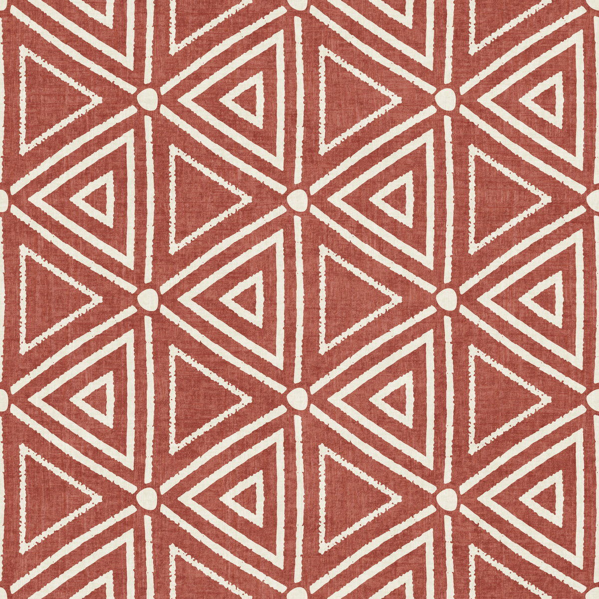 Textured Mudcloth Geometric Triangles Boho Rust Terracotta Wallpaper⁠ in your room — zoomed