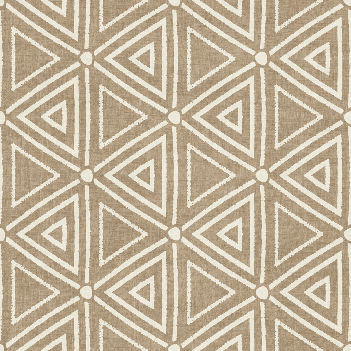 Textured Mudcloth Geometric Triangles Boho Sand Beige Wallpaper⁠