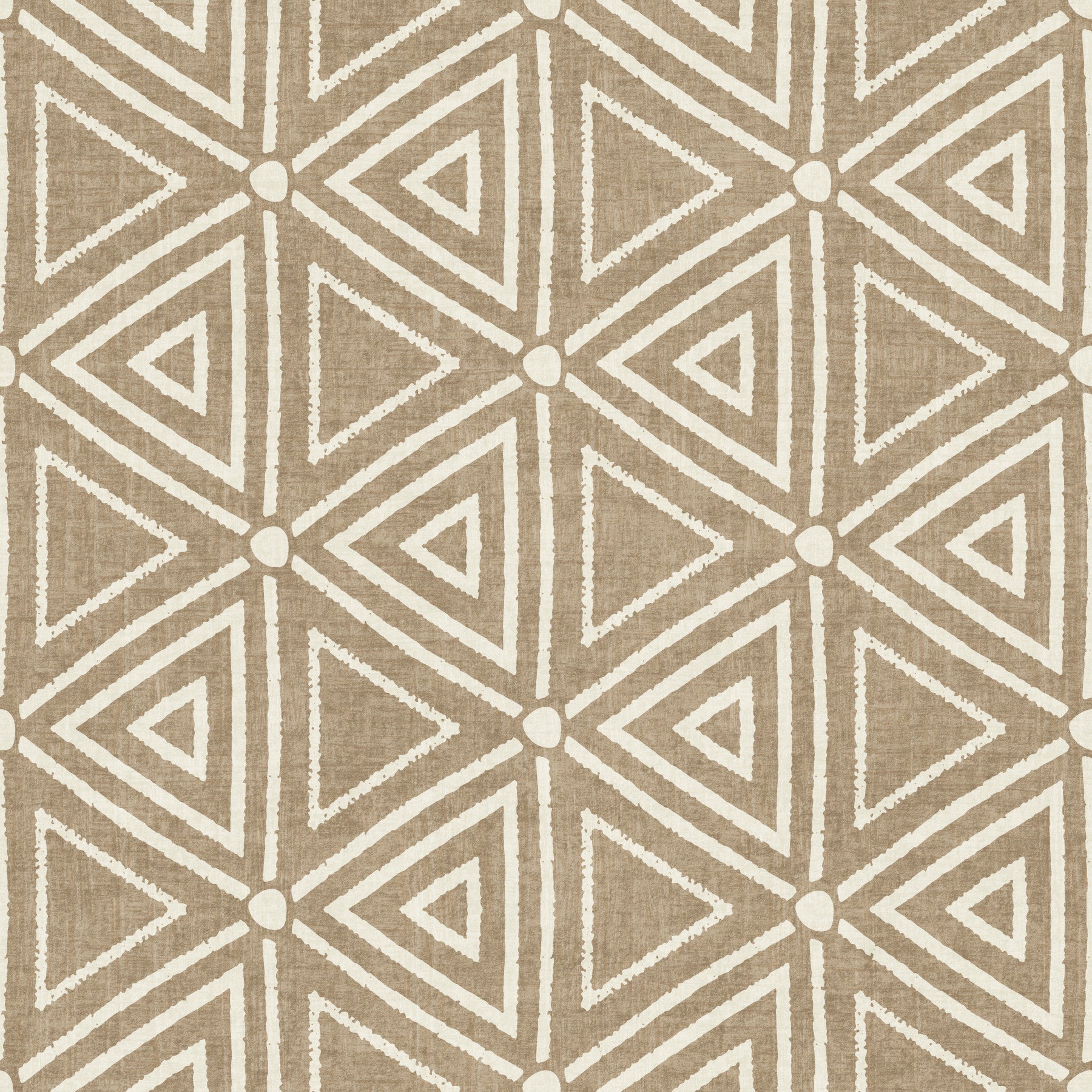 Textured Mudcloth Geometric Triangles Boho Sand Beige Wallpaper⁠