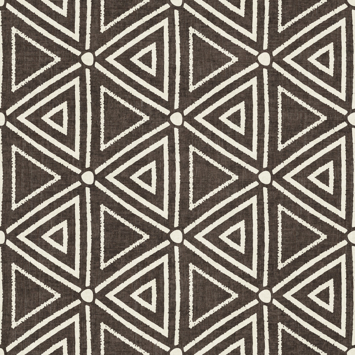 Textured Mudcloth Geometric Triangles Boho Dark Umber Brown  Wallpaper⁠ in your room — zoomed