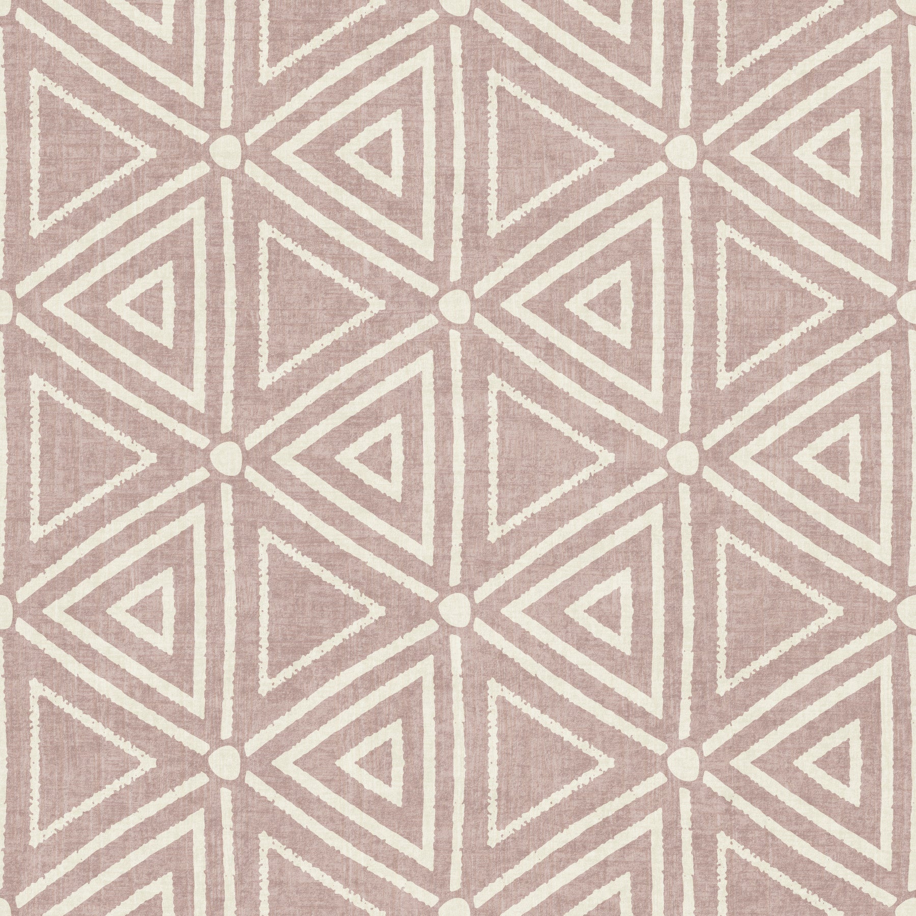 Textured Mudcloth Geometric Triangles Boho Dusty Rose Wallpaper⁠
